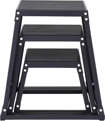 Produktbild von Sprungboxen, 12/18/24 Zoll, Antislip für Heimtraining, Krafttraining, schwarz