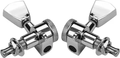Imagen del producto de 6 afinadores de guitarra tipo "locking", clavijas metálicas, 3L3R, para ajuste de cuerdas, repuestos con tornillos de fijación (plateado)