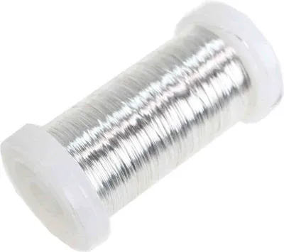 Produktbild von 100g Myrtendraht Dekodraht Ø0,3mm ca.160m Basteldraht Dekolackdraht Lackdraht, Farbe:silber