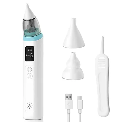 Produktbild von Elektrischer Baby-Nasenreiniger,Nasensauger mit Vakuumfunktion,2 weiche Silikonaufsätze,6 Saugstufen und LCD-Display,ideal für Babys und Kleinkinder