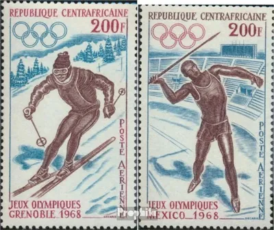 Produktbild von Briefmarken Zentralafrikanische Republik 1968 Mi 158-159 (kompl.Ausg.) postfrisch Olympische Winterspiele