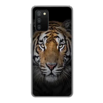 Produktbild von MuchoWow® Handyhülle Schutzhülle Hülle für Samsung Galaxy A03s Tiger - Wildtiere - Porträt - Schwarz - Tiere Silikon Softcase Handy Hülle - Schutz