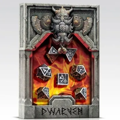Produktbild von Q-Workshop Metall Würfelset - Dwarven - 7 Stück