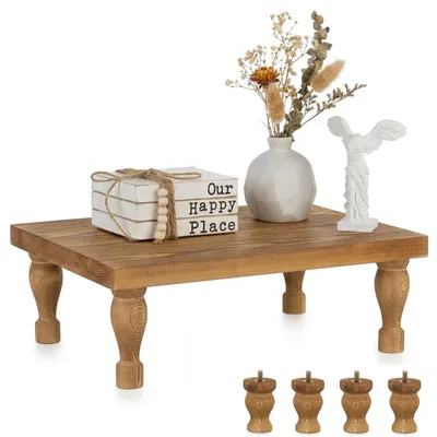 Immagine prodotto di Tavolino Hanobe Deko in legno: tavolino in legno, piedistallo in legno in stile rustico, base in legno