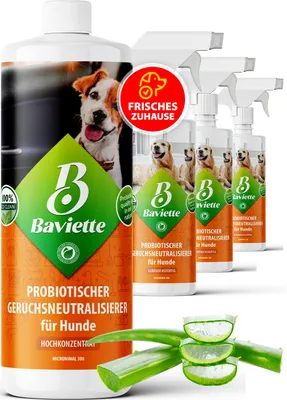 Immagine prodotto di BAVIETTE Neutralizzatore di odori probiotico, 1 litro – Concentrato per eliminare gli odori, ideale per cucce per cani, odori di animali domestici, tappeti, mobili e auto