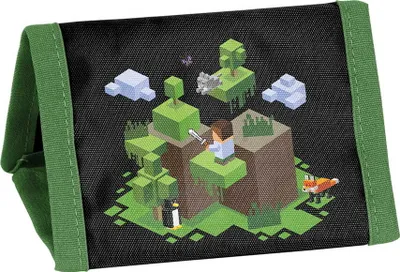Produktbild von Kinder Geldbörse Jungen Paso Minecraft schwarz mit Klettverschluss
