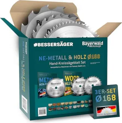Produktbild von Bayerwald NE-METALL & HOLZ Ø168 Akku-Handkreissägeblatt Set