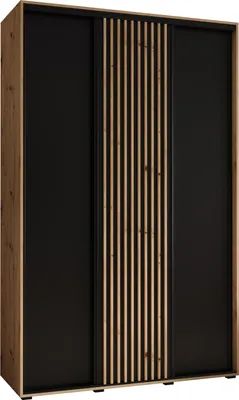 Produktbild von MEBLE KRYSPOL Lanko 1 Schrank mit 3 Schiebetüren - 235,2x150x45 cm - Artisan Schwarz Artisan