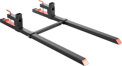 Produktbild von Palettengabeln, 907 kg Klemmvorrichtung für Palettengabeln, 149 cm Gesamtlänge Hochleistungs-Traktorgabel mit verstellbarer Stabilisierungsstange für Traktoranbaugeräte, Laderschaufel und Kompaktlader, schwarz