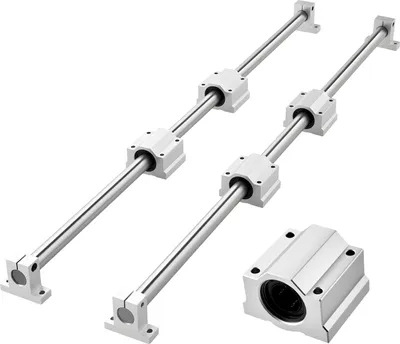 Zdjęcie produktu dla VEVOR Prowadnice liniowe SFC25, zestaw 2 sztuk szyn liniowych 1000 mm i 4 sztuki bloków ślizgowych, szyny prowadzące, szyny ślizgowe do grawerów DIY, tokarek i frezarek, płyt balansujących do ćwiczeń DIY