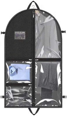 Produktbild von Reisekofferbeutel 110x60cm, aufklappbar, 4 Taschen, reißverschluss, schwarz