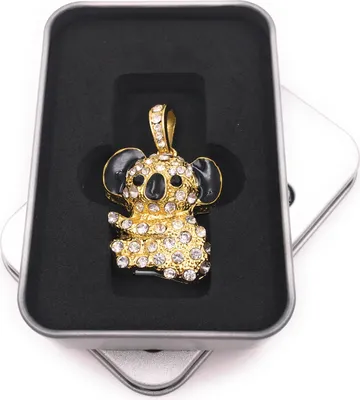 Obrázek produktu pro Onwomania Medvídek Koala vačnatec zlatý třpytivý USB flash disk s kamínky v dárkové hliníkové krabičce 64 GB USB 2.0