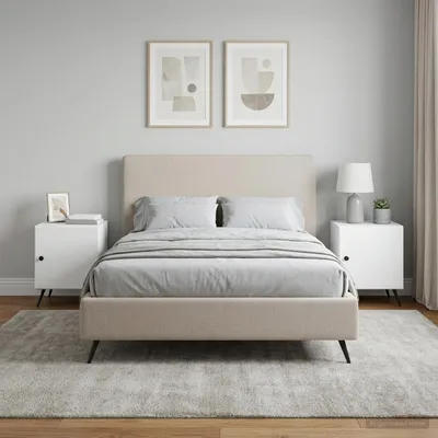 Obrázok produktu pre vidaXL Nočný stolík, 2 ks, biely, 43 x 34,5 x 50 cm, drevotrieska