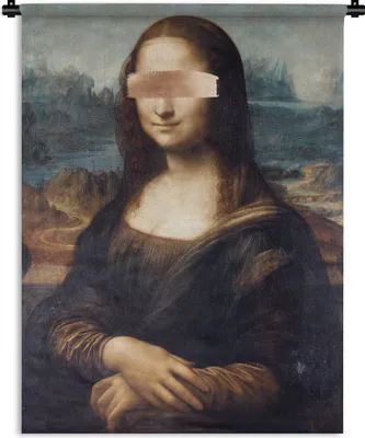Produktbild von MuchoWow® Wandteppich Wandbehang Mona Lisa - Da Vinci - Roségold 90x120 cm Tapisserie Dekoration Wandtuch - Wanddeko