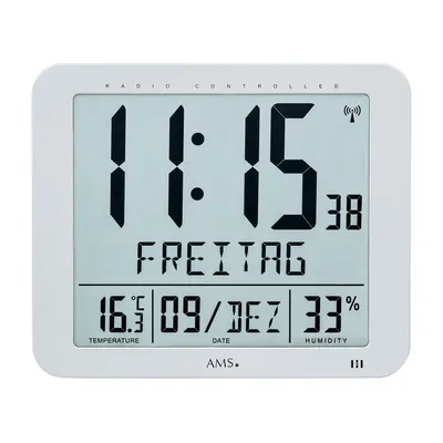 Produktbild von AMS 5884 Wanduhr Tischuhr Funk Funkwanduhr digital Datum Thermometer Wecker