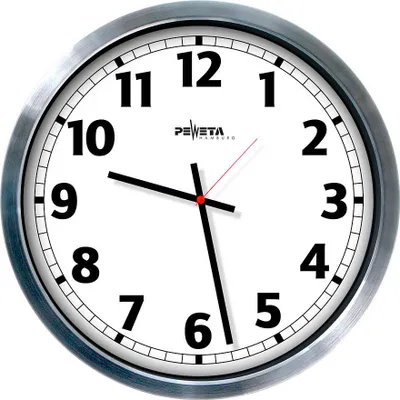 Zdjęcie produktu dla PEWETA 52.012.515 PEWETA Funkwanduhr weiß silber Aluminium, Ø 50,0 cm