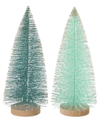 Produktbild von Dekoaufsteller Tarvo Weihnachtsbaum H 22 cm grün Kunststoff 2er Set
