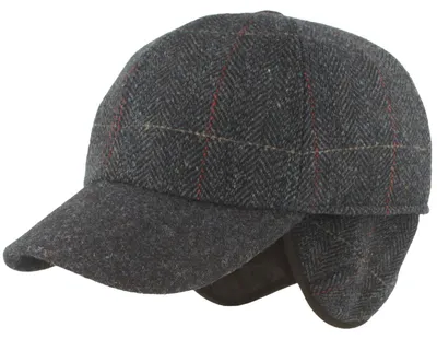 Productafbeelding van Wintermuts met visgraatpatroon en oorbescherming van Hut-Breiter, blauw, maat 62