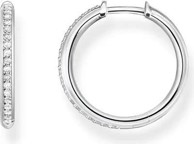Thomas Sabo CR673-051-14 Silber-Creolen Ohrringe Weiße Steine Pavé 1