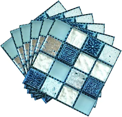 Productafbeelding van PVC mozaïek wandtegels, zelfklevend, 40 stuks, 10 x 10 cm, geschikt voor keuken en badkamer