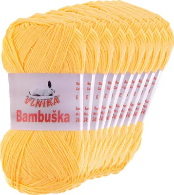 Produktbild von 10 x 50g Häkelgarn Bambuska Sommergarn Strickgarn Baumwolle Viskose uni, Farbwahl