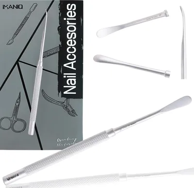 Produktbild von Nagelhautschieber Nagelhautentferner Nagelfeile Nagelhautschieber scharf zur Nagelhautpflege Maniküre Pediküre Salon SPA Edelstahl
