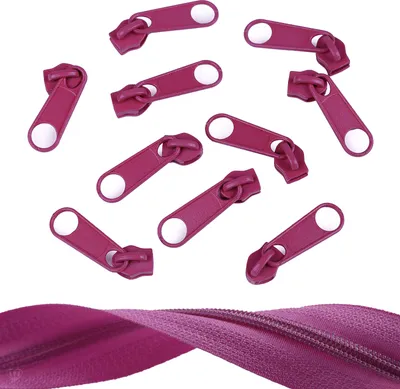 10 Reißverschluss Zipper für Endlosreißverschluss, 5mm, sangriarot