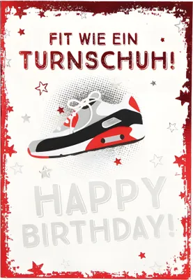Produktbild von Depesche Klappkarten Elegance Sortierung : Fit wie ein Turnschuh Happy Birthday Klappkarten Elegance Sortierung Neu: Fit wie ein Turnschuh Happy Birthday