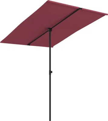 Image de vidaXL Parasol avec mât en aluminium 2x1,5 m rouge bordeaux