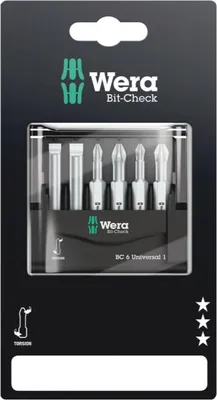 Obrázek produktu pro Wera 05073410001, 6 kusů, Phillips, Křížový, Zdířka, PH 1, PH 2, PZ 1, PZ 2, 175 mm, 15 mm