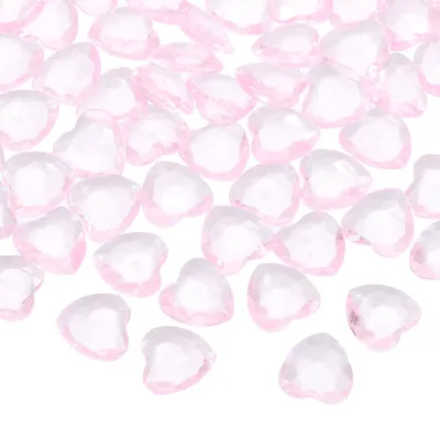100 Acryl Strasssteine Herz 12 mm rosa Bastel-Deko