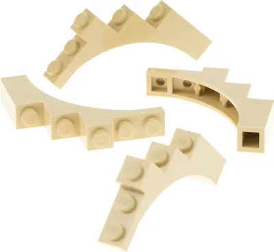Produktbild von 4x Lego Bogenstein viertel Bogen 1x5x4 beige rund Brücke 6013252 2339 76768