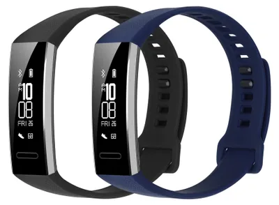 Produktbild von kwmobile 2x Uhrenarmband für Huawei Band 2 / Band 2 Pro Armband - Fitnesstracker Band Set aus TPU Silikon - Ersatzarmband Smartwatch - Schwarz
