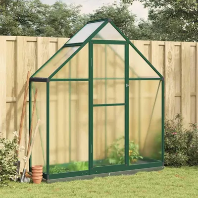 Zdjęcie produktu dla vidaXL Szklarnia z ramą fundamentową Zielona 169x58x202 cm Aluminimum