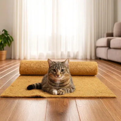 Produktbild von QLS Kokosmatte 100x50 für Katzen, Kaninchen, Nager, zuschneidbar, atmungsaktiv 11361