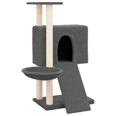 Immagine prodotto di Albero per Gatti con Tiragraffi in Sisal Grigio Scuro 96 cm