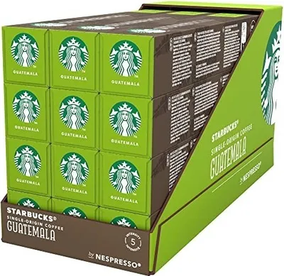 A display box of Starbucks Nespresso coffee capsules.