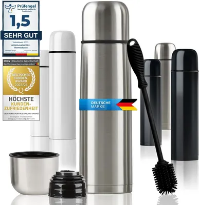 Productafbeelding van RVS Thermosfles 1000 ml, Dubbelwandig, Lekvrij, Vaatwasserbestendig, BPA-vrij, voor Kantoor