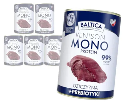 Zdjęcie produktu dla Baltica Monoprotein Dziczyzna Prebiotyki 6x400g Hipoalergiczna Bezzbożowa Mokra Karma Dla Psa
