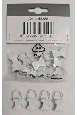 Obrázek produktu pro Záclonové žabky, bílé - 10ks