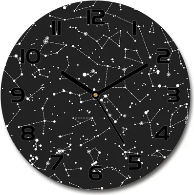 Produktbild von Wanduhr aus Glas 30fi Glasbild Glasuhr Gehärtetes Glas - schwarze-zeiger - Constellation