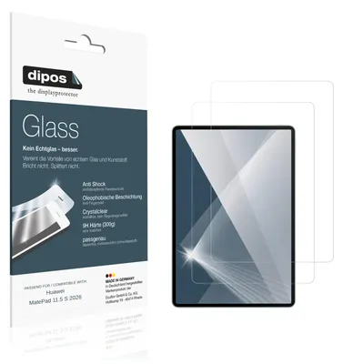 Produktbild von 2x Schutzfolie für Huawei MatePad 11.5 S 2026 - Anti-Shock 9H Folie dipos Glass Kunststoffglas