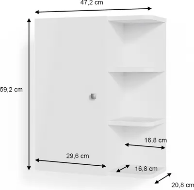 Produktbild von Badschrank Vicco Fynn Weiß 47.2 x 59.2 cm, Model 34603