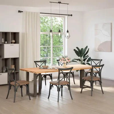 Obrázek produktu pro vidaXL Nohy jídelního stolu ve tvaru T 2 ks. Přírodní ocel 60x35x(72-73) cm Ocel