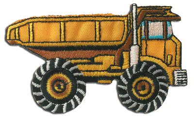 Produktbild von Baustellenkipper Lkw - Aufnäher, Bügelbild, Aufbügler, Applikationen, Patches, Flicken, Zum Aufbügeln, Größe: 8,5 x 5,3 cm