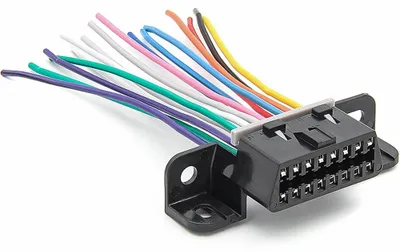 Zdjęcie produktu dla Złącze OBD2 żeńskie 16-pinowe z przewodami, Techstar, pigtail 10 cm, typ J1962 A 12V – do przeniesienia/zastąpienia gniazda