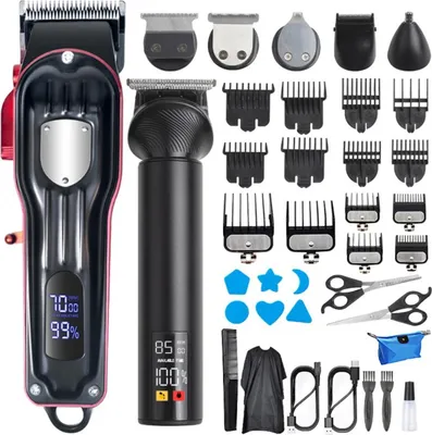 Produktbild von INF Professioneller Herren Haarschneider 5-in-1, USB Wiederaufladbar mit LCD