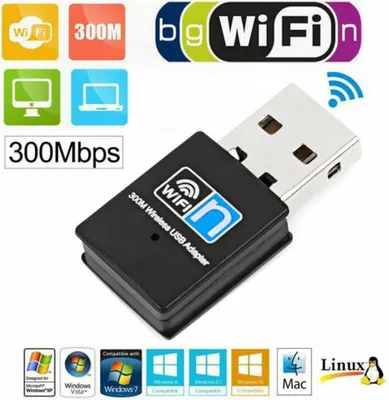 Produktbild von USB WLAN Adapter Stick AC 300Mbps  2.4GHz WIFI Dongle Wireless PC Mac