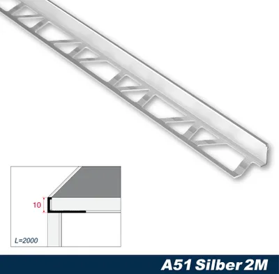 Produktbild von Effector Fliesenschiene aus eloxiertem Aluminium - Fliesenkanten Schutz - (Winkelprofil silber) Winkelprofile Fliesenschienen robust Abschlussschiene