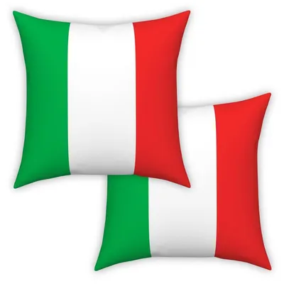 Immagine prodotto di Cuscini decorativi, fodere con la bandiera italiana, in velluto, 50x50 cm, set da 2